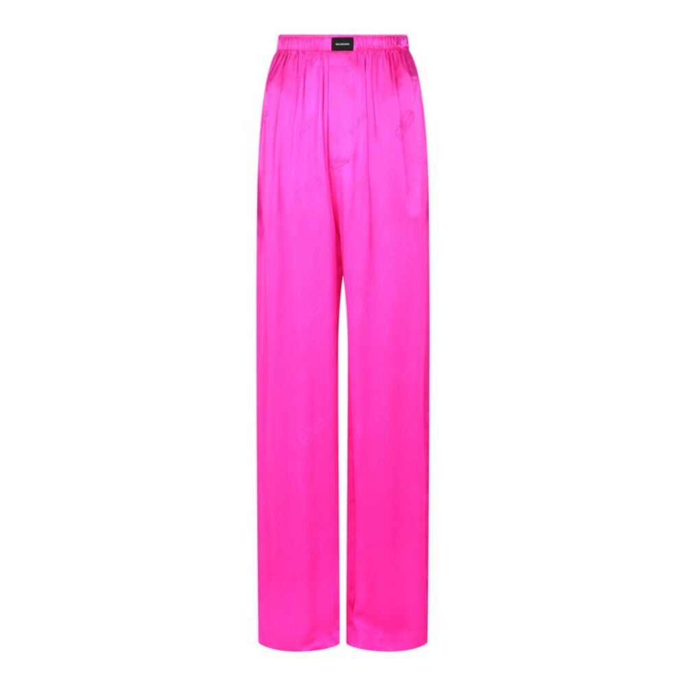 Balenciaga BB Paris Silk Pyjama Pants Pink Womens